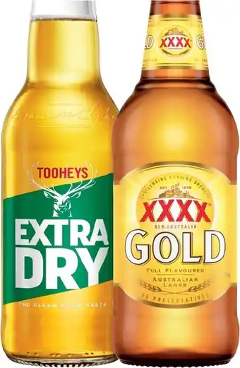 IGA Tooheys Extra Dry or XXXX Gold 24 Pack offer