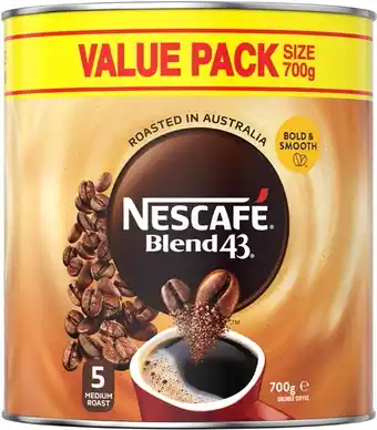 BIG W Nescafé blend 43 instant coffee value pack 700g offer