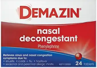 Pharmacy Best Buys Demazin nasal decongestant 24 tablets offer