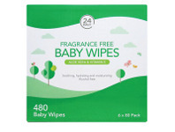 Terry White 24 Daily Baby Wipes Fragrance Free 80 Wipes 6 Pack offer
