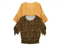 Harris Scarfe Khoko Plus Lace Insert Top or Shirred Waist Top offer