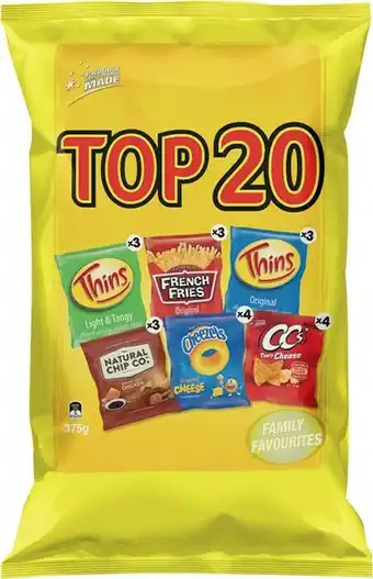 IGA Top 20, Thins 20 Pack or Fun Faves Multipack Chips 18 Pack offer