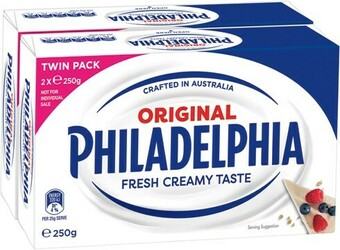 IGA Philadelphia Original Cream Cheese Block 2x250g offer