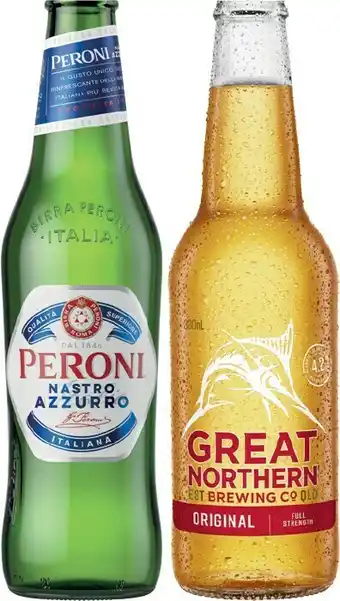 IGA Peroni Nastro Azzurro or Great Northern Original 24 Pack offer