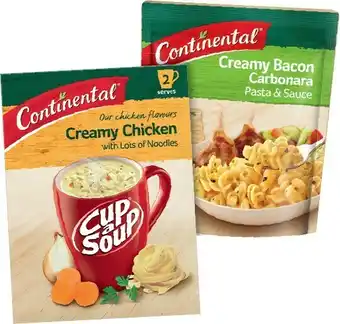 IGA Continental Cup A Soup 2 Serves or Pasta & Sauce 85-105g Selected Varieties offer