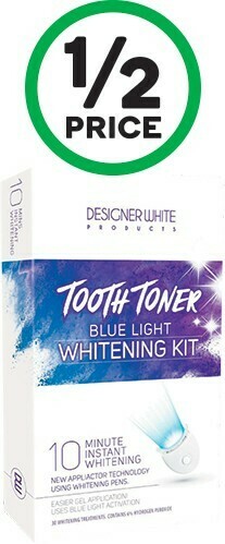 Woolworths Designer White Tooth Toner Blue Light Whitening Kit offer