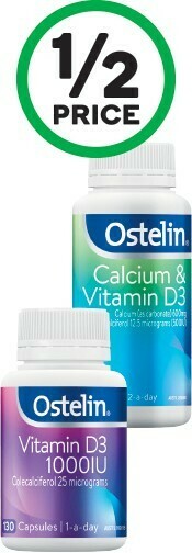 Woolworths Ostelin Vitamin D3 or Ostelin Calcium & Vitamin D3 Tablets Pk 130~ offer