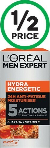 Woolworths L’Oreal Men Energetic 24hr Moisturiser 50ml offer