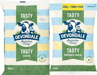 Woolworths Devondale Cheese Block 550-625g or Shredded Cheese 600g offer