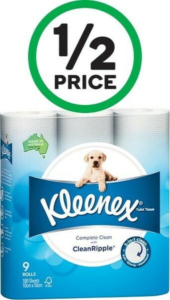 Woolworths Kleenex Toilet Tissue Pk 9 offer