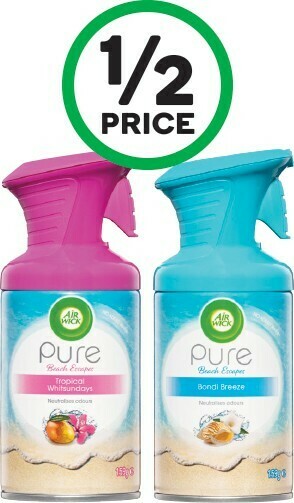 Woolworths Air Wick Pure, Essential Oil & Beach Escapes Aerosol 159g offer