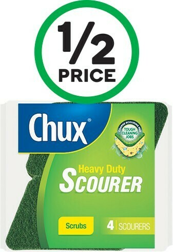 Woolworths Chux Heavy Duty Sponge Scourer Pk 4 offer