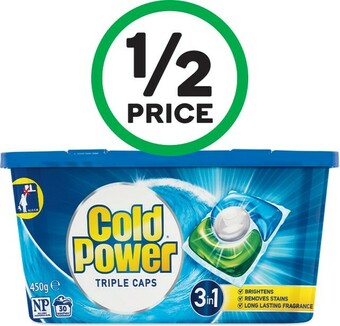 Woolworths Cold Power Triple Capsules Laundry Detergent Pk 30 offer