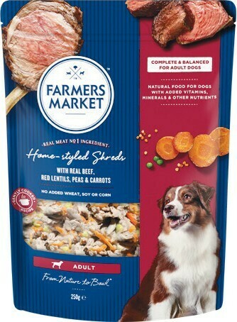Woolworths Farmers Market Shreds Dog Food 250g – From the Pet Food Chiller offer