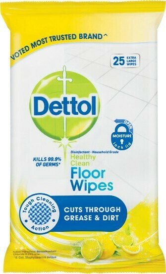 Dettol Antibacterial Floor Cleaning Wipes Lemon & Lime Pk 25