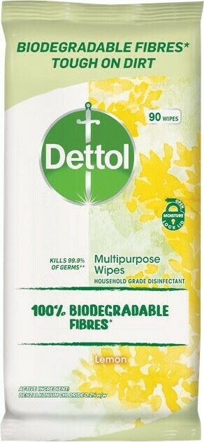 Woolworths Dettol Biodegradable Disinfectant Cleaning Wipes Pk 90 offer