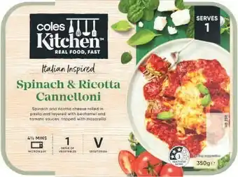 Coles Kitchen Spinach & Ricotta Cannelloni 350g