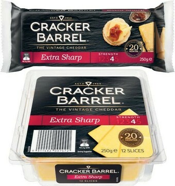 Coles Cracker Barrel Cheese Block or Slices 250g offer