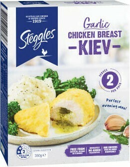 Coles Steggles Chicken Garlic Kiev 350g offer