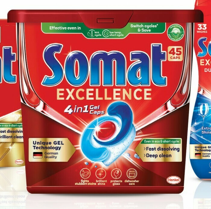 Somat Excellence Dishwashing Tablets 45 Pack offer at Coles