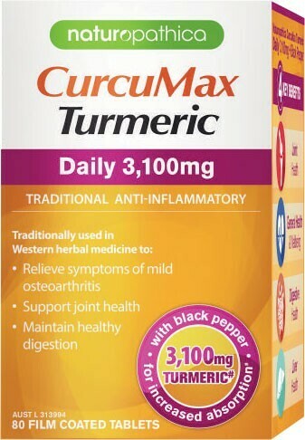 Coles Naturopathica CurcuMax Turmeric Daily 3100mg 80 Pack* offer