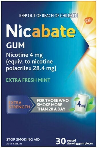 Nicabate Chewing Gum 4mg 30 Pack