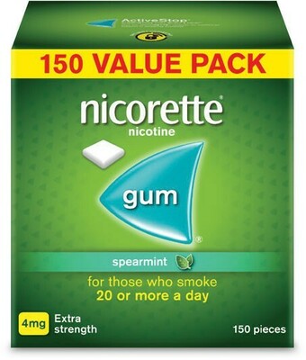 Coles Nicorette Gum Icy Mint 4mg 150 Pack offer