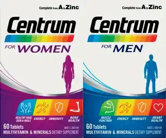 Coles Centrum Multivitamin Men or Women 60 Pack offer
