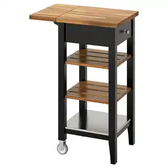 IKEA Stenstorp kitchen trolley, black-brown/oak, 45x43x90 cm offer