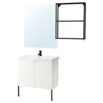 IKEA Enhet / tvällen bathroom furniture, set of 11, white/anthracite saljen tap, 84x43x87 cm offer