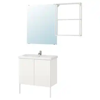 IKEA Enhet / tvällen bathroom furniture, set of 11, white/pilkån tap, 84x43x87 cm offer