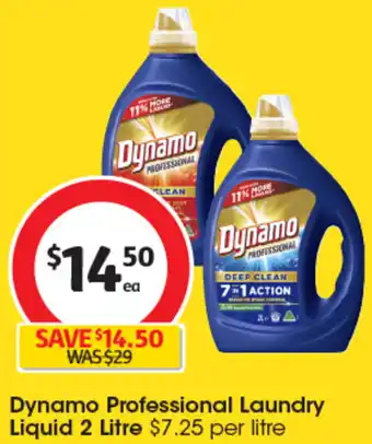 Coles Dynamo Professional Laundry Liquid 2 Litre offer