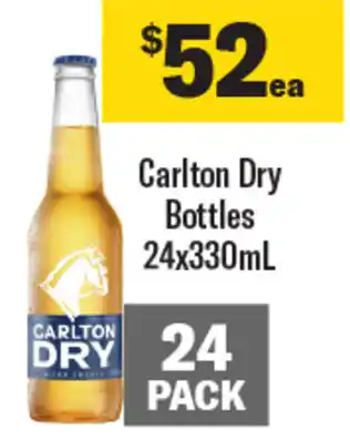 Coles Carlton Dry Bottles 24x330mL offer