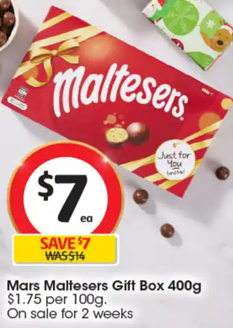 Coles Mars Maltesers Gift Box 400g offer