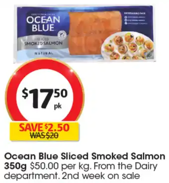 Coles Ocean Blue Sliced Smoked Salmon 350g offer