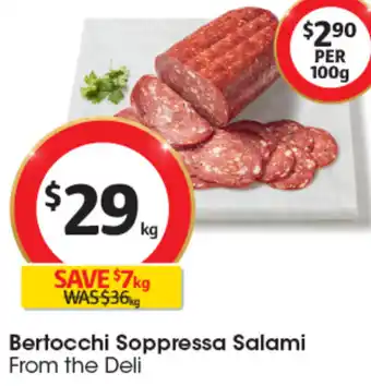 Coles Bertocchi Soppressa Salami offer