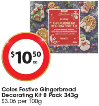 Coles Coles Festive Gingerbread Decorating Kit 8 Pack 343g offer