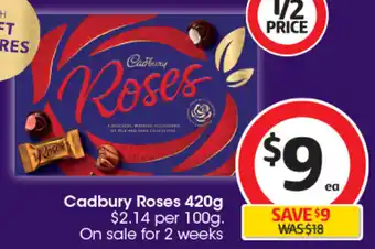 Coles Cadbury Roses 420g offer
