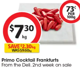 Coles Primo Cocktail Frankfurts offer
