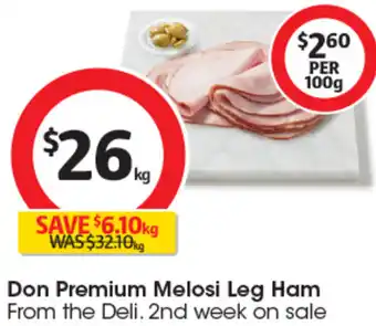 Coles Don Premium Melosi Leg Ham offer