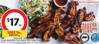 Coles Coles Australian Pork Spare Ribs Large Tray offer