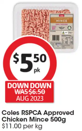 Coles Coles RSPCA Approved Chicken Mince 500g offer
