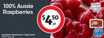 Coles Australian Raspberries 170g Punnet offer