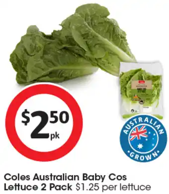 Coles Coles Australian Baby Cos Lettuce 2 Pack offer