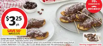 Coles Coles Movember Donut 2 Pack offer