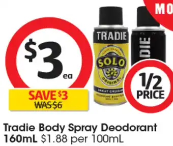 Coles Tradie Body Spray Deodorant 160mL offer