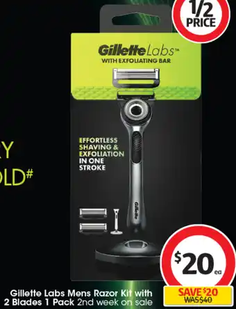 Coles Gillette Labs Mens Razor Kit with 2 Blades 1 Pack offer