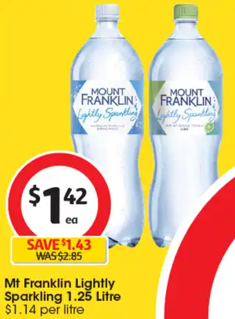 Coles Mt Franklin Lightly Sparkling 1.25 Litre offer