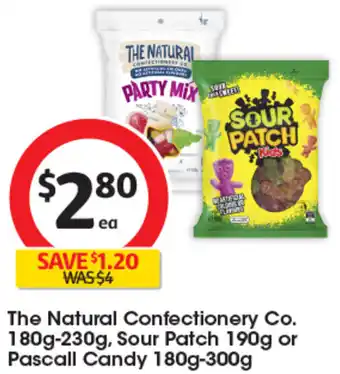 Coles The Natural Confectionery Co. 180g-230g, Sour Patch 190g or Pascall Candy 180g-300g offer