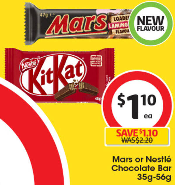 Mars or Nestlé Chocolate Bar 35g56g offer at Coles